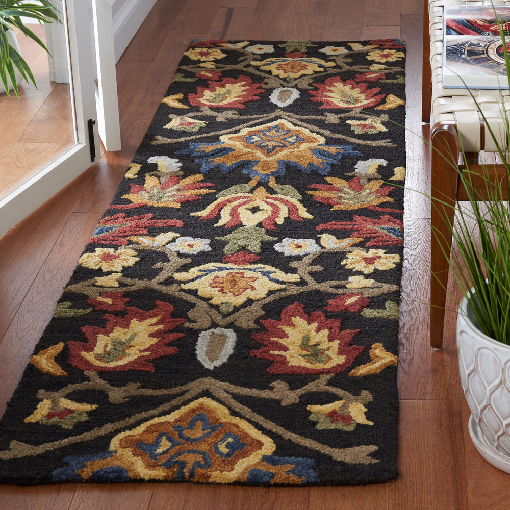Safavieh Blossom Hand-Tufted 6X9 Wool Rug Charcoal & Multi — Traditional Motifs, Plush 5/8" Pile, Durable Elegance BLM402H-68OV
