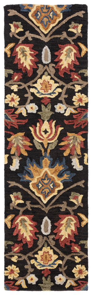 Safavieh Blossom Handcrafted Wool Area Rug - Luxurious Floral Motif Décor For Timeless Elegance In Any Room Charcoal ,Multi Wool Blm402h-68