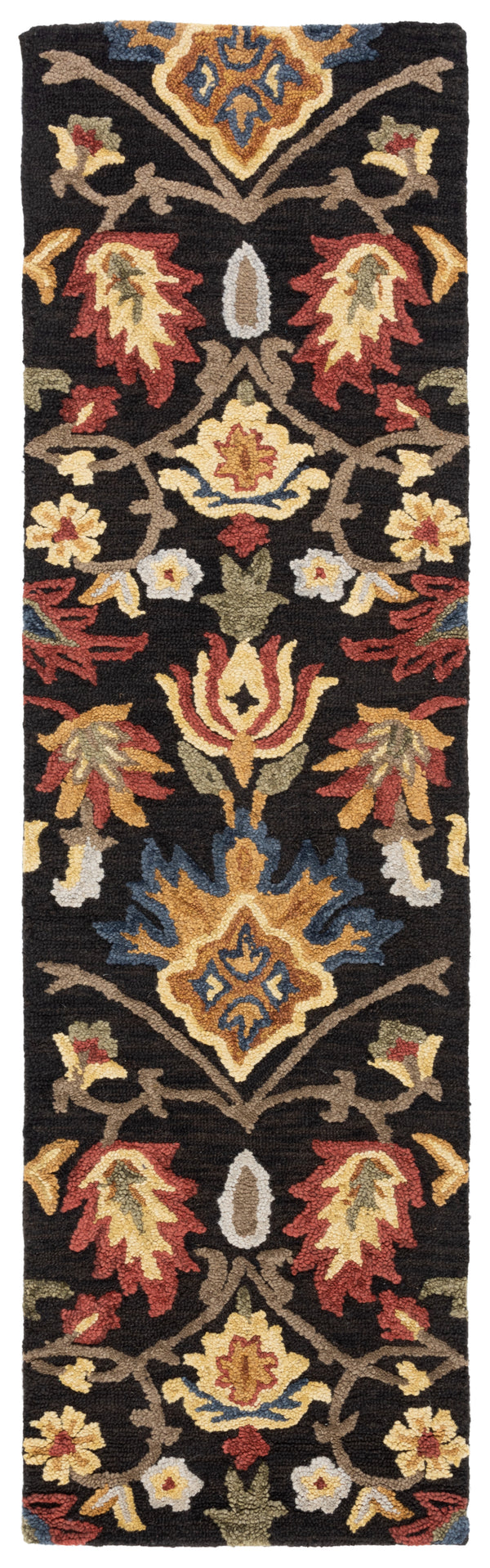Safavieh Blossom Handcrafted Wool Area Rug - Luxurious Floral Motif Décor For Timeless Elegance In Any Room Charcoal ,Multi Wool Blm402h-68