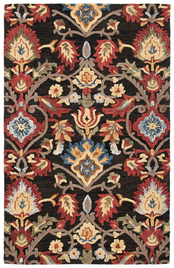 Safavieh Blossom Artisan-crafted Wool Area Rug – Timeless Elegance With Lush Floral Patterns For Your Home Charcoal ,Multi Wool Blm402h-220