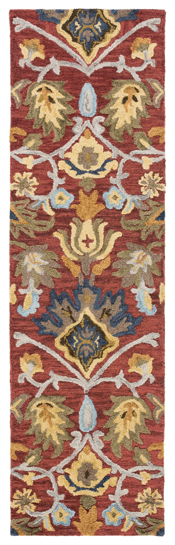Safavieh Blossom Hand-Tufted Red Wool Square Rug — Soft 5/8" Pile, Traditional Floral Charm For Nooks & Entryways 6'-0" x 8'-0" BLM402Q-68OV