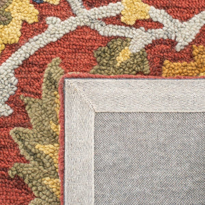 Safavieh Blossom Hand Tufted Wool Area Rug Vibrant Red Multi Palette for Foyer or Reading Nook BLM402Q-3SQ