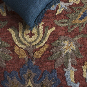Safavieh Blossom Hand-Tufted Wool Oval Rug with Floral Motif for Dining or Bedroom Red 5'-0" x 8'-0" BLM402Q-5OV