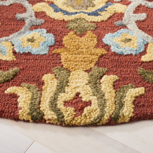 Safavieh Blossom Hand-Tufted Wool Oval Rug with Floral Motif for Dining or Bedroom Red 5'-0" x 8'-0" BLM402Q-5OV