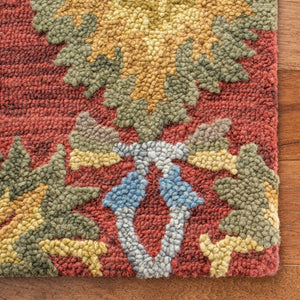Safavieh Blossom Hand-Tufted Wool Oval Rug with Floral Motif for Dining or Bedroom Red 6'-0" x 8'-0" BLM402Q-68