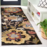 Safavieh Blossom 404 Hand Tufted Floral Rug Black / Yellow BLM404Z-28