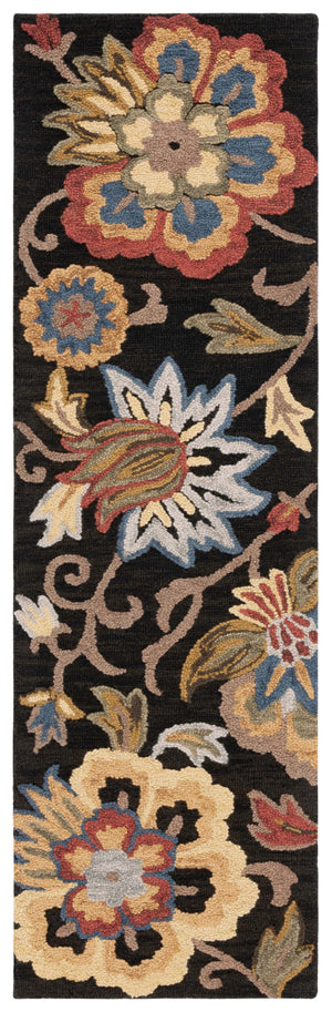 Safavieh Blossom 404 Hand Tufted Floral Rug Black / Yellow BLM404Z-28