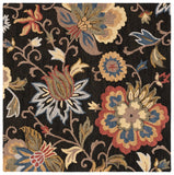 Safavieh Blossom 404 Hand Tufted Floral Rug Black / Yellow BLM404Z-6SQ