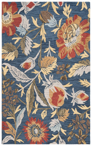 Safavieh Blossom 405 Hand Tufted Floral Rug Navy / Red BLM405N-8