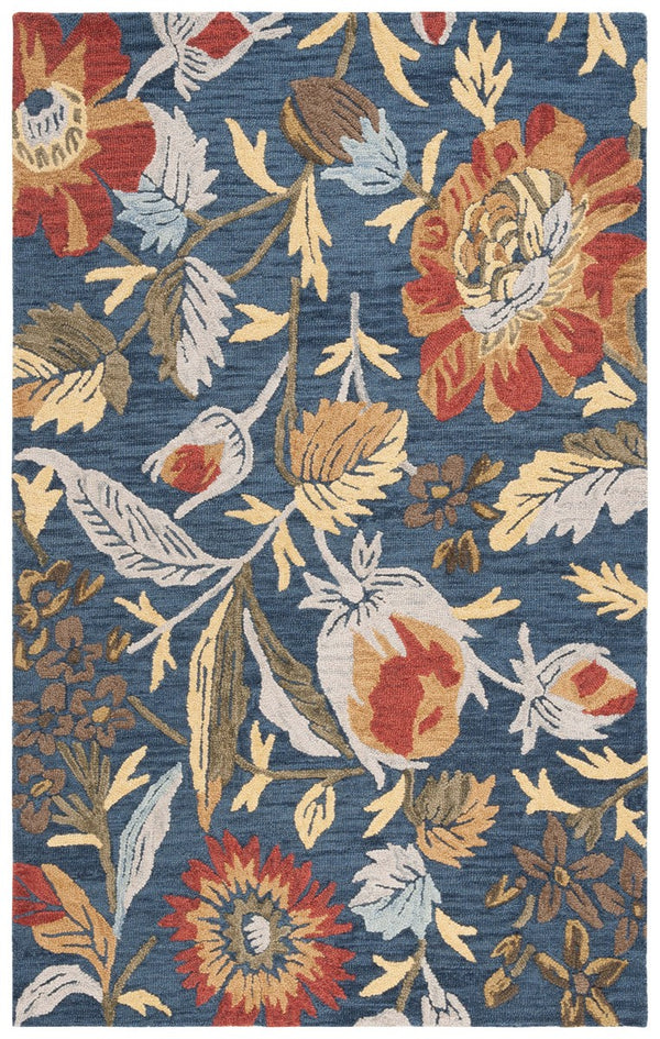 Safavieh Blossom 405 Hand Tufted Floral Rug Navy / Red BLM405N-8