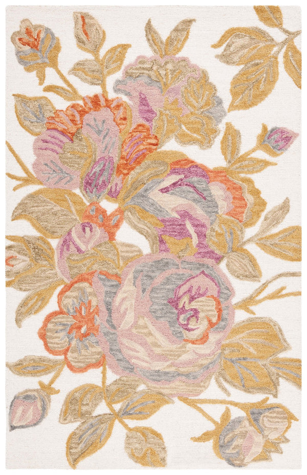 Safavieh Blossom 406 Hand Tufted Floral Rug Ivory / Green BLM406A-5