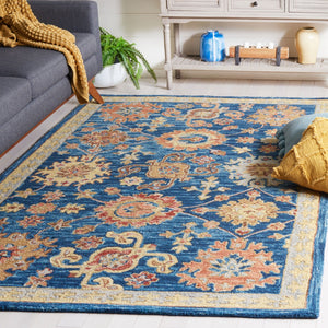 Safavieh Blossom 407 Hand Tufted Floral Rug Navy / Brown BLM407N-8