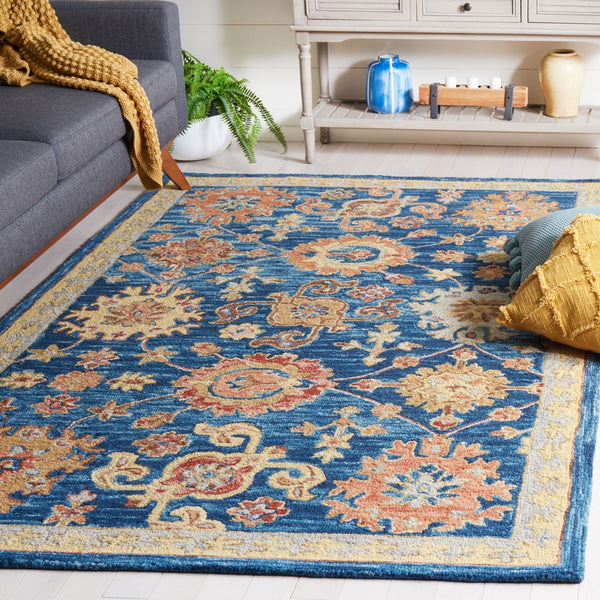 Safavieh Blossom 407 Hand Tufted Floral Rug Navy / Brown BLM407N-8