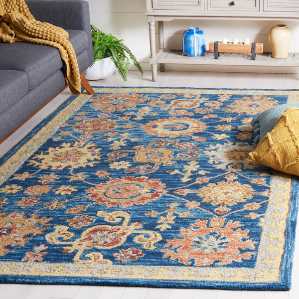 Safavieh Blossom 407 Hand Tufted Floral Rug Navy / Brown BLM407N-5
