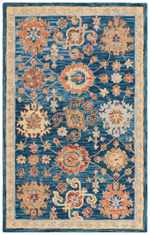 Safavieh Blossom 407 Hand Tufted Floral Rug Navy / Brown BLM407N-8