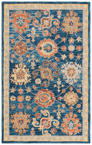 Safavieh Blossom 407 Hand Tufted Floral Rug Navy / Brown BLM407N-5
