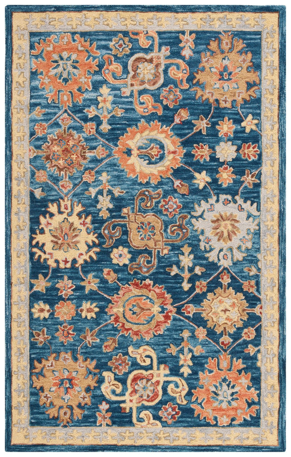 Safavieh Blossom 407 Hand Tufted Floral Rug Navy / Brown BLM407N-5