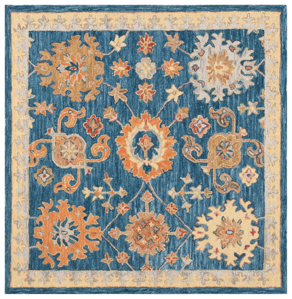 Safavieh Blossom 407 Hand Tufted Floral Rug Navy / Brown BLM407N-6SQ