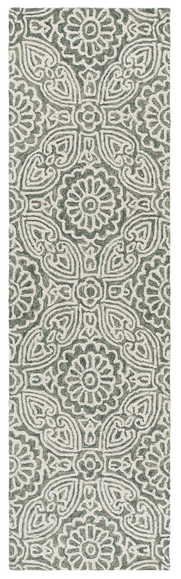 Safavieh Blossom Hand-Tufted Floral Rug In Grey Ivory — Plush Wool-Cotton Blend, Timeless Transitional Style 9'-0" x 12'-0" BLM410F-9