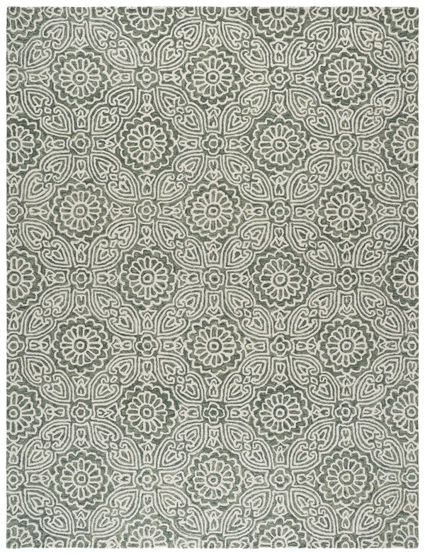 Safavieh Blossom Hand-Tufted Floral Rug In Grey Ivory — Plush Wool-Cotton Blend, Timeless Transitional Style 9'-0" x 12'-0" BLM410F-9