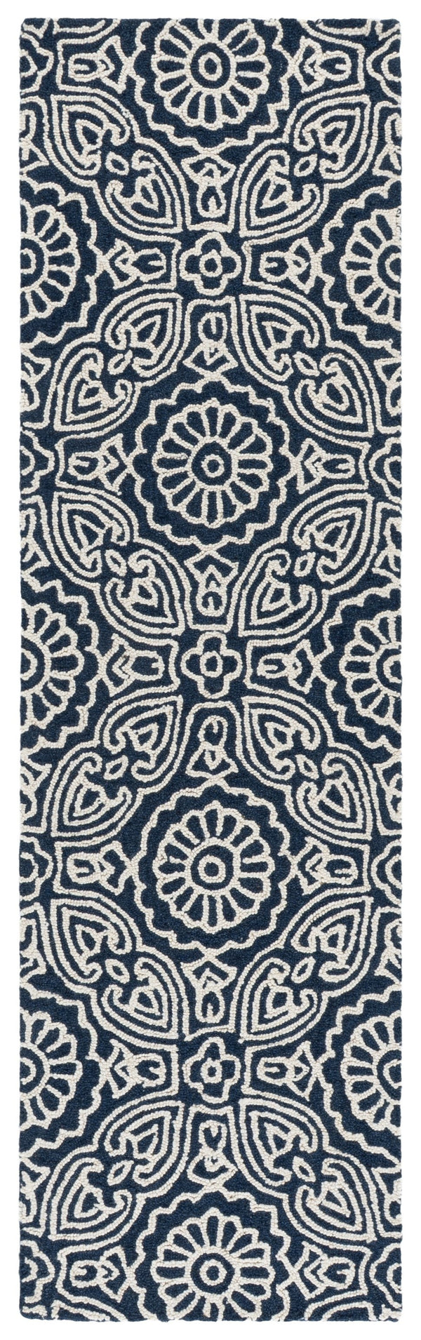 Safavieh Blossom Hand-Tufted Runner In Blue Ivory Floral – Wool-Cotton Blend, Low-Profile, Durable Elegance 2'-3" x 8'-0" BLM410M-28