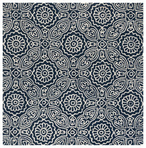 Safavieh Blossom Hand-Tufted Runner In Blue Ivory Floral – Wool-Cotton Blend, Low-Profile, Durable Elegance 2'-3" x 8'-0" BLM410M-28