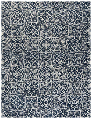 Safavieh Blossom Hand-Tufted Runner In Blue Ivory Floral – Wool-Cotton Blend, Low-Profile, Durable Elegance 2'-3" x 8'-0" BLM410M-28
