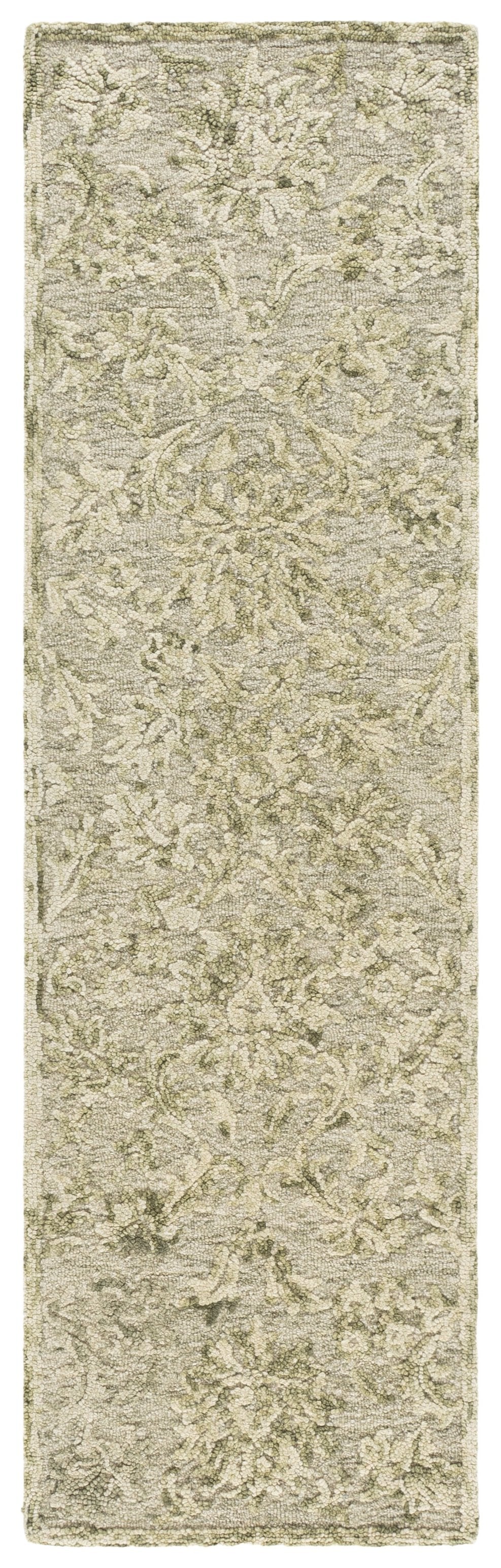 Safavieh Blossom Round Sage Ivory Floral Rug — Hand-Tufted Wool/Cotton, Low-Profile Artisan Texture For Living Spaces 6'-0" x 6'-0" BLM411W-6R