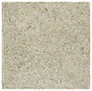 Safavieh Blossom Round Sage Ivory Floral Rug — Hand-Tufted Wool/Cotton, Low-Profile Artisan Texture For Living Spaces 6'-0" x 6'-0" BLM411W-6R