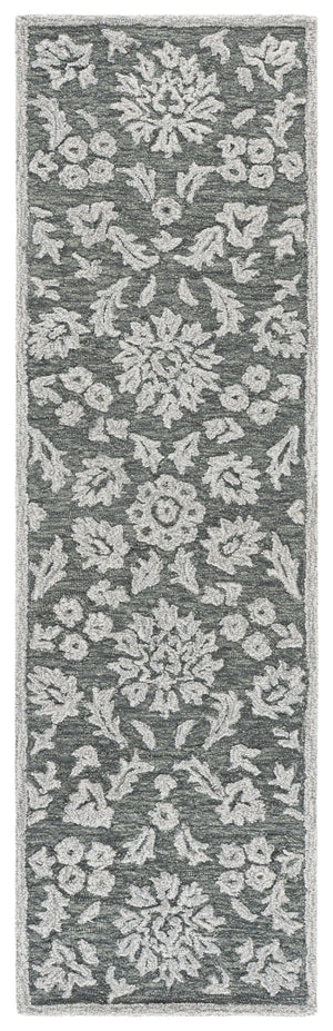 Safavieh Blossom Hand-Tufted Grey Ivory Rug — Plush Wool-Cotton Blend, Geometric Traditional Style, Durable Elegance 6'-0" x 6'-0" BLM412F-6SQ