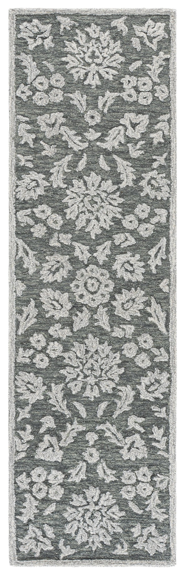 Safavieh Blossom Hand-Tufted Grey Ivory Rug — Plush Wool-Cotton Blend, Geometric Traditional Style, Durable Elegance 6'-0" x 6'-0" BLM412F-6SQ