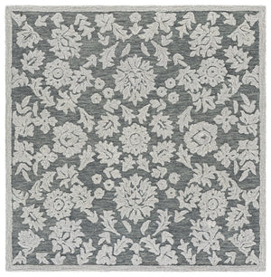 Safavieh Blossom Hand-Tufted Grey Ivory Rug — Plush Wool-Cotton Blend, Geometric Traditional Style, Durable Elegance 6'-0" x 6'-0" BLM412F-6SQ