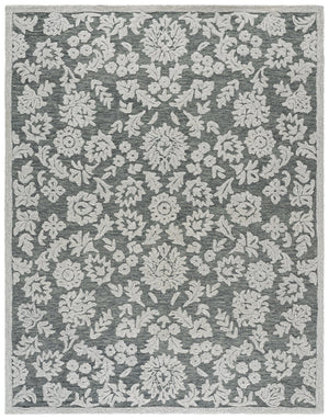 Safavieh Blossom Hand-Tufted Grey Ivory Rug — Plush Wool-Cotton Blend, Geometric Traditional Style, Durable Elegance 6'-0" x 6'-0" BLM412F-6SQ