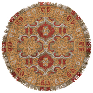 Safavieh Blossom Hand Tufted Transitional Area Rug In Elegant Green And Gold With Ornate Scrollwork Design Green ,Gold 80% Wool,20% Cotton Blm422b-3