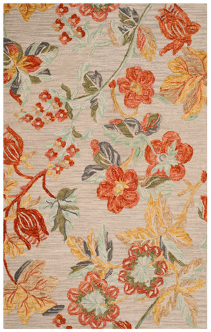 Safavieh Blossom Exquisite Floral Area Rug - Luxurious Hand-tufted Wool Design For Timeless Home Elegance Grey ,Red Wool Blm458f-218