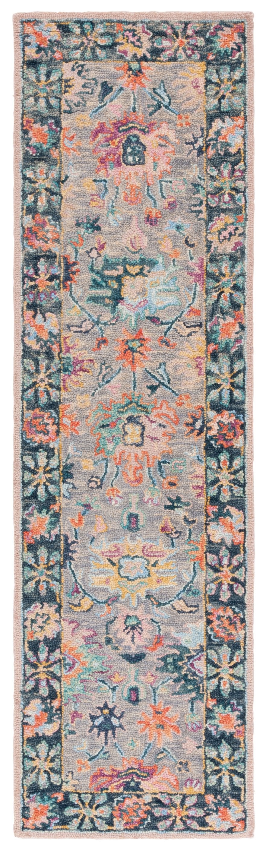 Safavieh Blossom Hand-Tufted Wool-Cotton Accent Rug With Plush 3/8" Pile, Grey Pink Floral Elegance 2'-3" x 5'-0" BLM468F-25