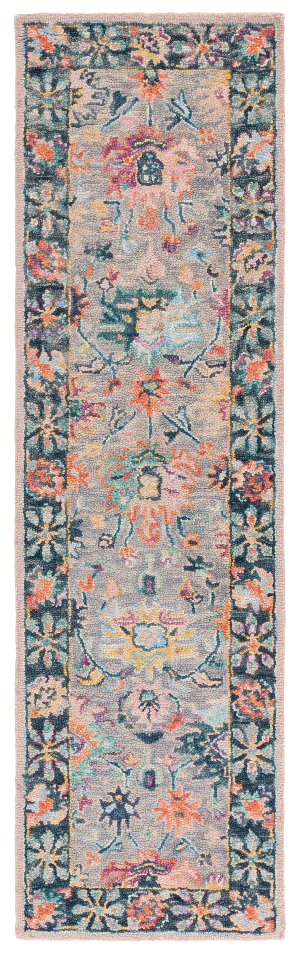 Safavieh Blossom Hand-Tufted Wool-Cotton Accent Rug With Plush 3/8" Pile, Grey Pink Floral Elegance 2'-3" x 5'-0" BLM468F-25