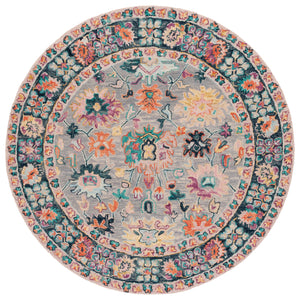 Safavieh Blossom Hand-tufted Floral Area Rug - Luxurious Wool-cotton Blend For Elegant Living Spaces Grey ,Pink 85% Wool,15% Cotton Blm468f-27