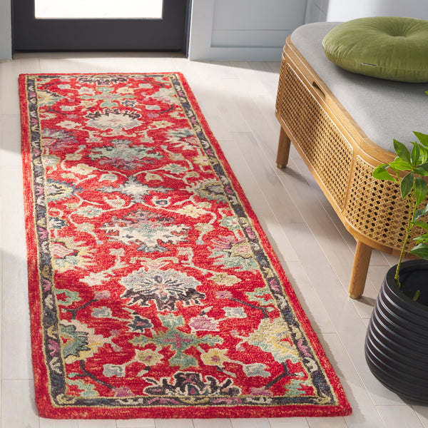 Safavieh Blossom Elegant Red Floral Area Rug - Hand-tufted Wool-cotton Blend For Timeless Home Décor Red ,Ivory 85% Wool,15% Cotton Blm470q-3