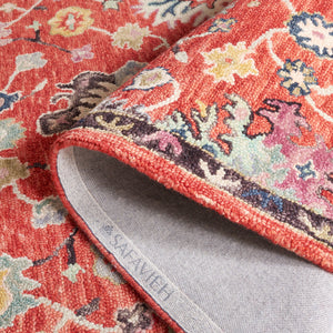 Safavieh Blossom Elegant Red Floral Area Rug - Hand-tufted Wool-cotton Blend For Timeless Home Décor Red ,Ivory 85% Wool,15% Cotton Blm470q-3