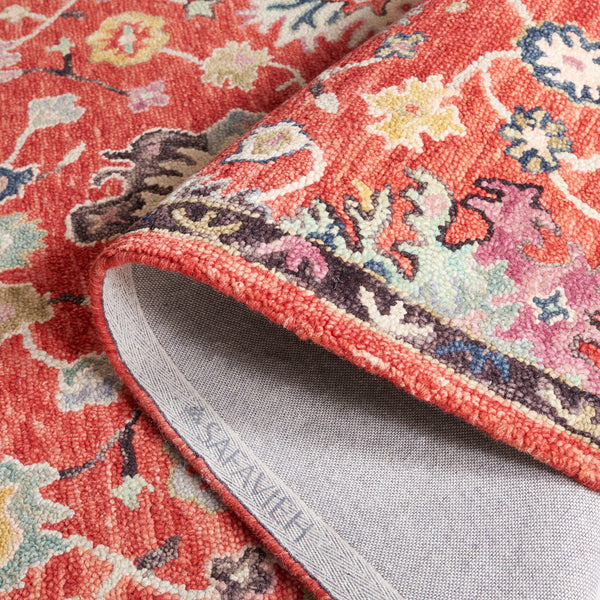 Safavieh Blossom Elegant Red Floral Area Rug - Hand-tufted Wool-cotton Blend For Timeless Home Décor Red ,Ivory 85% Wool,15% Cotton Blm470q-3