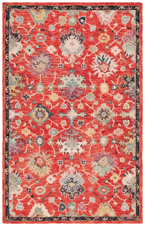 Safavieh Blossom Elegant Red Floral Area Rug - Hand-tufted Wool-cotton Blend For Timeless Home Décor Red ,Ivory 85% Wool,15% Cotton Blm470q-3