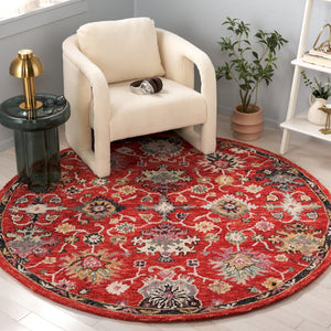 Safavieh Blossom Elegant Red Floral Area Rug - Hand-tufted Wool-cotton Blend For Timeless Home Décor Red ,Ivory 85% Wool,15% Cotton Blm470q-3