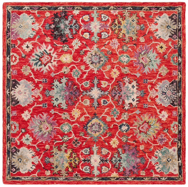 Safavieh Blossom Elegant Red Floral Area Rug - Hand-tufted Wool-cotton Blend For Timeless Home Décor Red ,Ivory 85% Wool,15% Cotton Blm470q-3