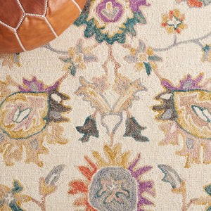 Safavieh Blossom Hand-tufted Wool-cotton Blend Area Rug - Exquisite Floral Design For Elegant Home Decor Beige ,Lavander 85% Wool,15% Cotton Blm471b-28