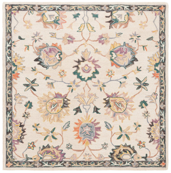 Safavieh Blossom Hand-tufted Wool-cotton Blend Area Rug - Exquisite Floral Design For Elegant Home Decor Beige ,Lavander 85% Wool,15% Cotton Blm471b-28