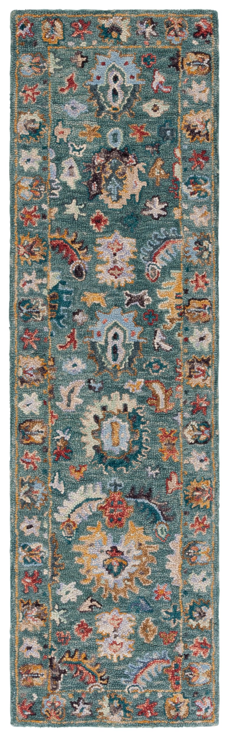 Safavieh Blossom Hand-tufted Area Rug – Timeless Floral Elegance In Blue And Rust For Sophisticated Decor Blue ,Rust 85% Wool,15% Cotton Blm472m-3
