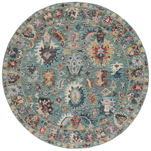 Safavieh Blossom Hand-tufted Area Rug – Timeless Floral Elegance In Blue And Rust For Sophisticated Decor Blue ,Rust 85% Wool,15% Cotton Blm472m-3