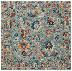 Safavieh Blossom Hand-tufted Area Rug – Timeless Floral Elegance In Blue And Rust For Sophisticated Decor Blue ,Rust 85% Wool,15% Cotton Blm472m-3