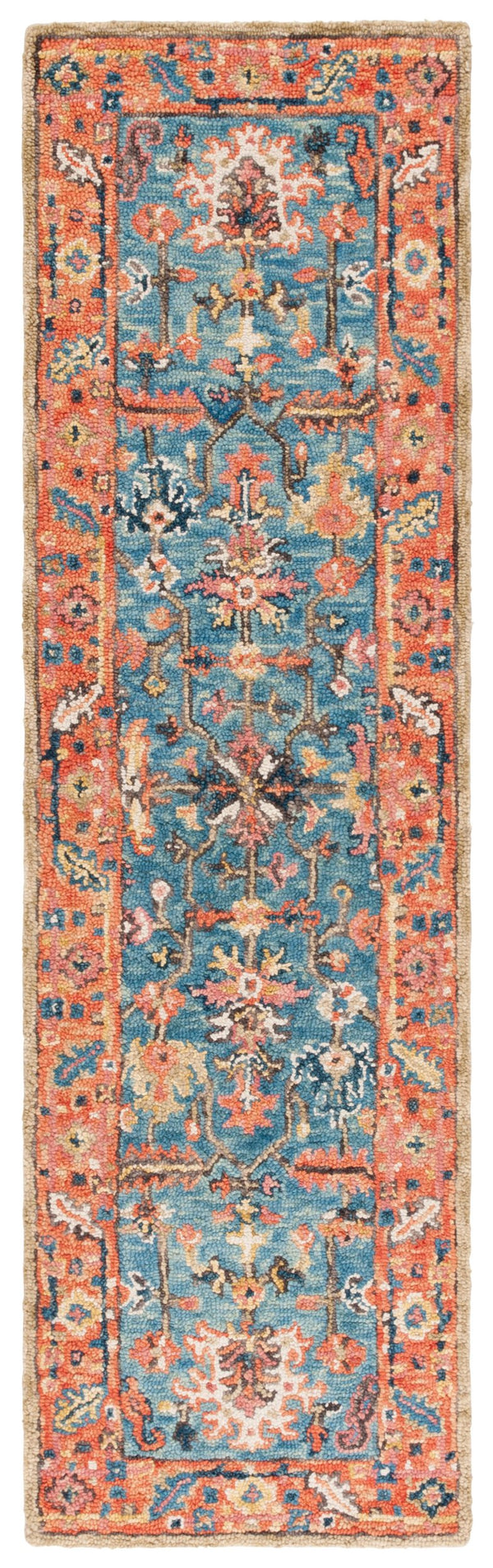 Safavieh Blossom Exquisite Hand-tufted Area Rug With Floral Design – Timeless Elegance For Your Home Decor Blue ,Rust 85% Wool,15% Cotton Blm474m-5